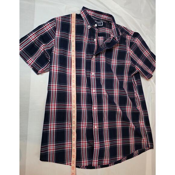 Pair of Club Room Button Down Shirts Men's Size L Red White Blue Plaid - Picture 10 of 10